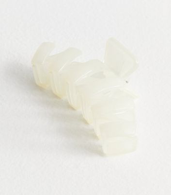 White Translucent Large Hair Claw Clip New Look