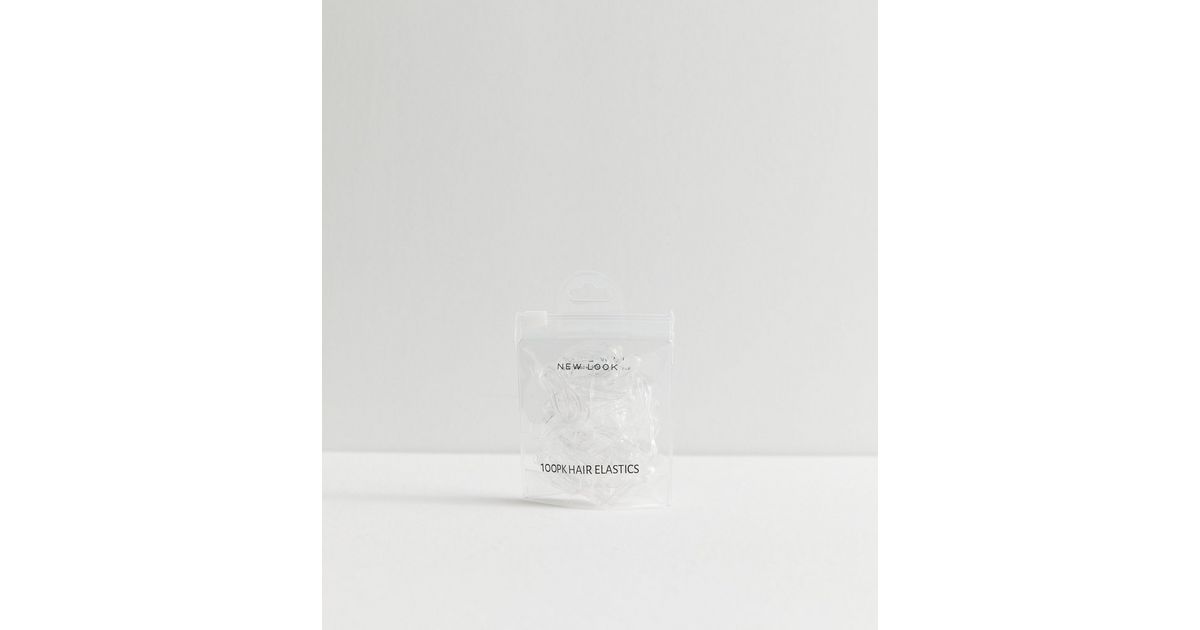 100 Pack Clear Hair Elastics New Look