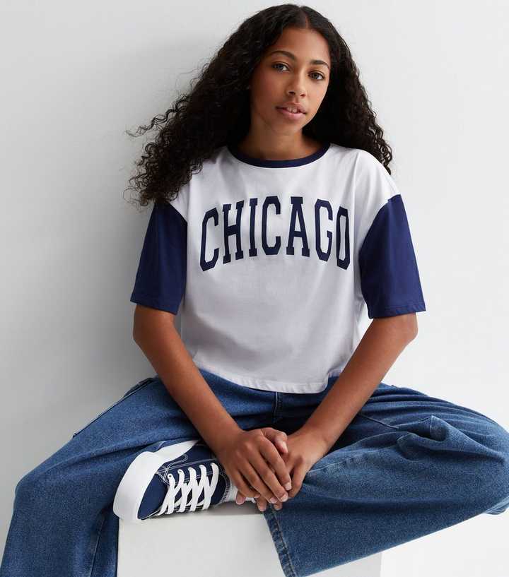 White Cotton Chicago Logo T-Shirt