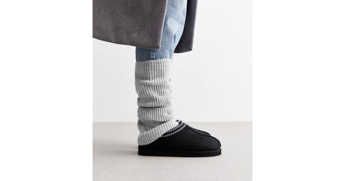 Pale Grey Ribbed Knit Leg Warmers New Look