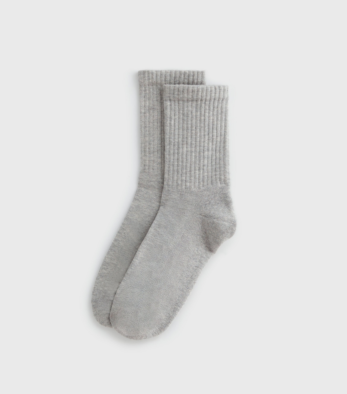 Grey Ribbed Tube Socks New Look