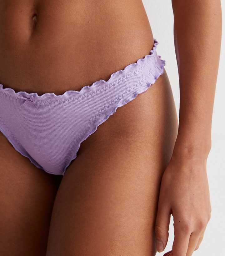 PEEK-A-BOO THONG - LILAC / COTTON