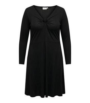 ONLY Curves Black Long Sleeve Mini Dress New Look