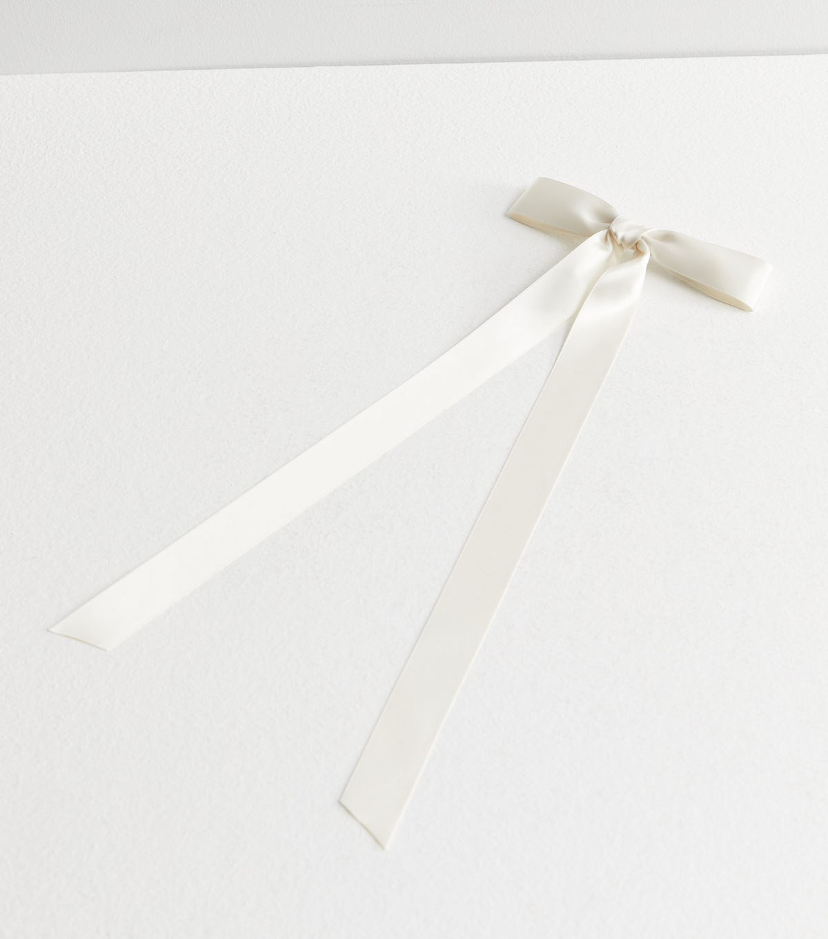 Cream Satin Bow Barrette Hair Clip New Look