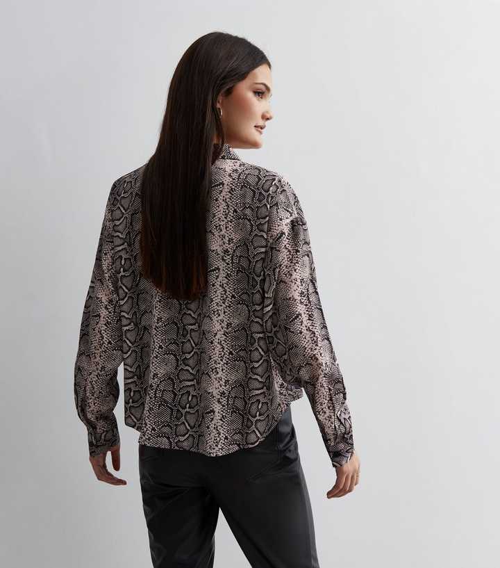 snakeskin blouse new look