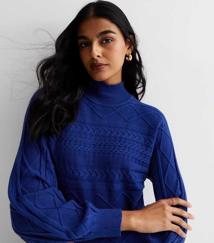 Sunshine Soul Bright Blue Knit Batwing Jumper