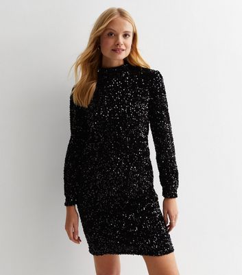 New look black glitter cheap dress