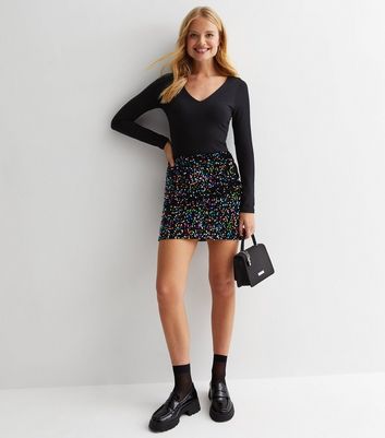 Multi coloured clearance sequin skirt