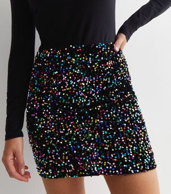 Sunshine Soul Multicoloured Sequin Mini Skirt New Look