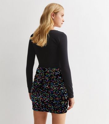 Sunshine Soul Multicoloured Sequin Mini Skirt New Look