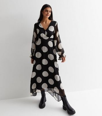 Long sleeve black high low outlet dress