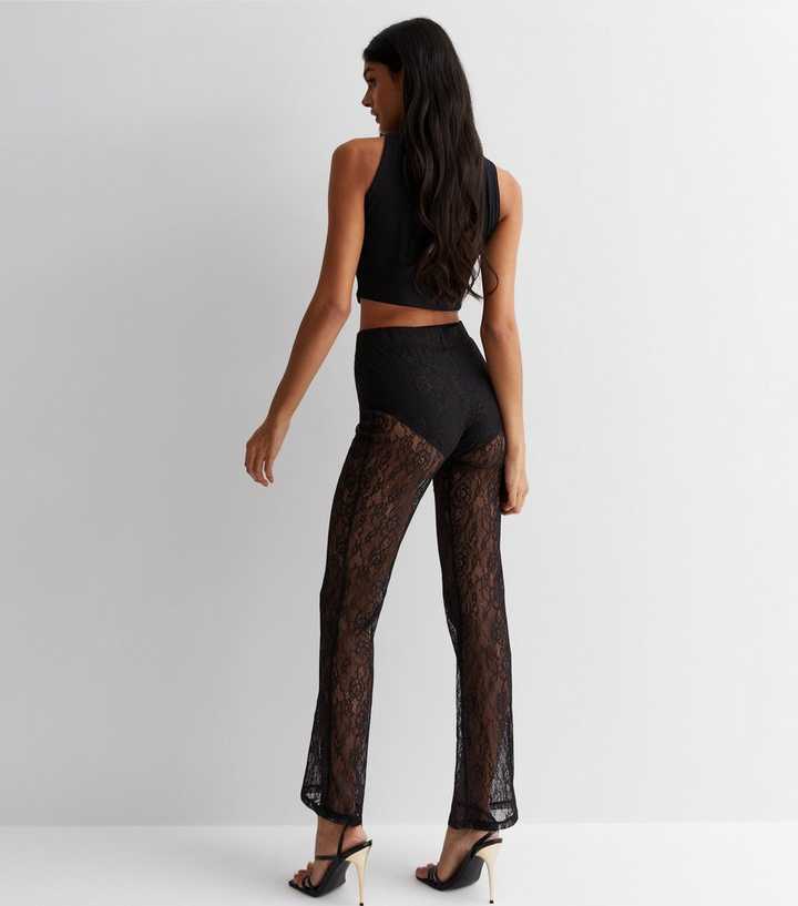 ONLY Black Lace Flared Trousers
