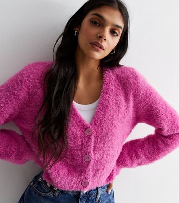 Fluffy pink deals cardigan