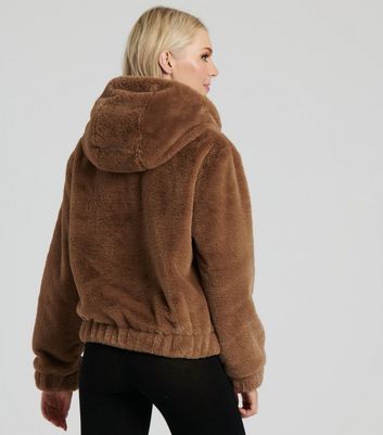 Faux fur hooded hotsell bomber jacket womens