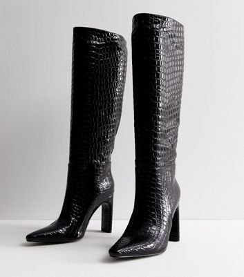 Croc knee high discount boots