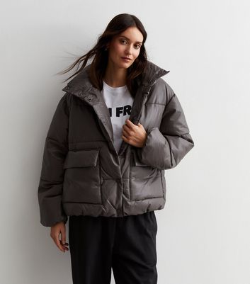 New look hotsell grey puffer jacket