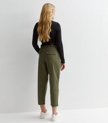 Belted clearance cropped trousers