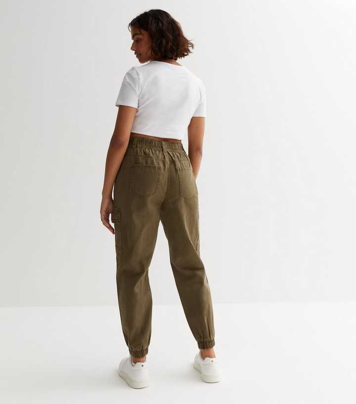 New Look Petite cargo jogger in stone