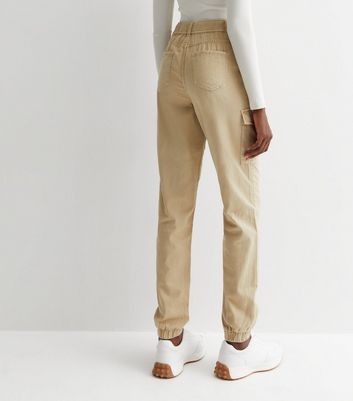 Stradivarius Tall straight leg cargo pants in stone