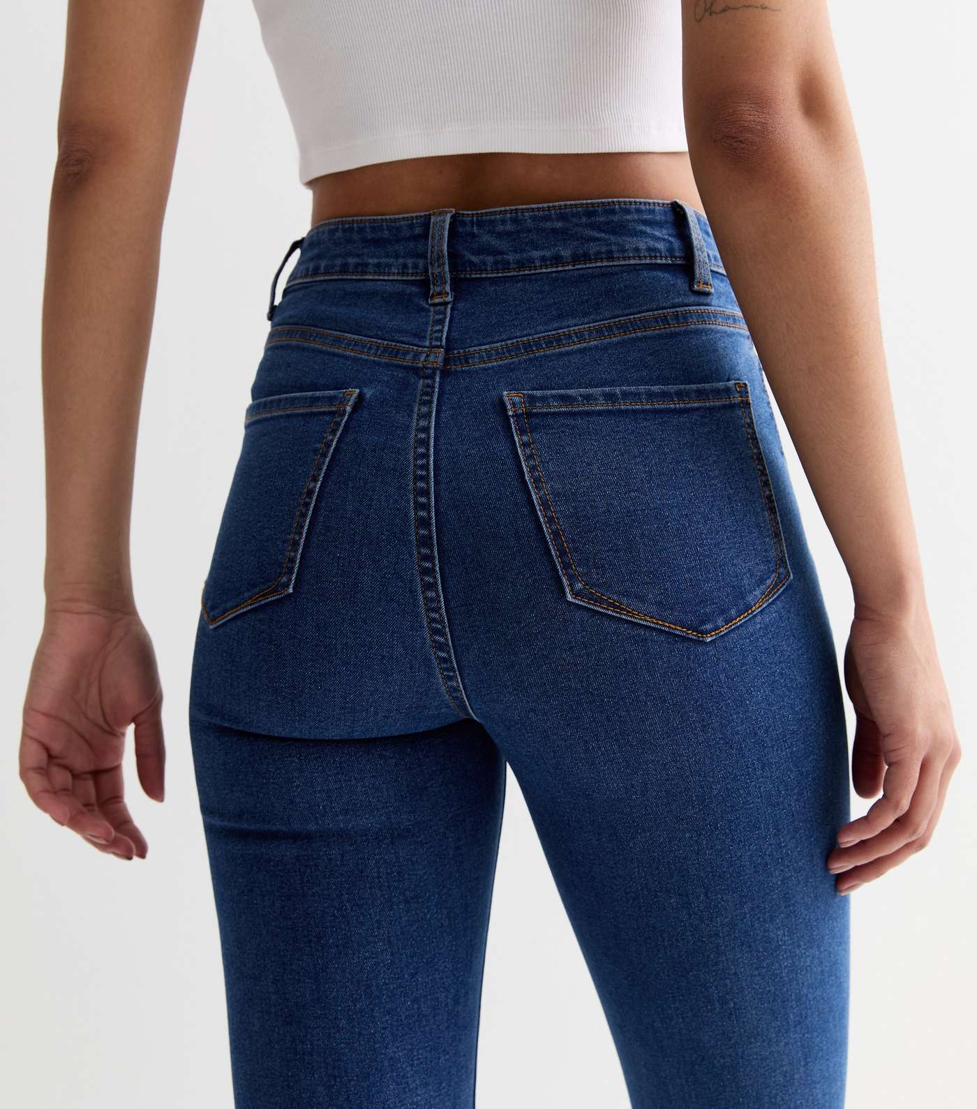 Tall Mid Blue Mid Rise Amie Skinny Jeans Image 2