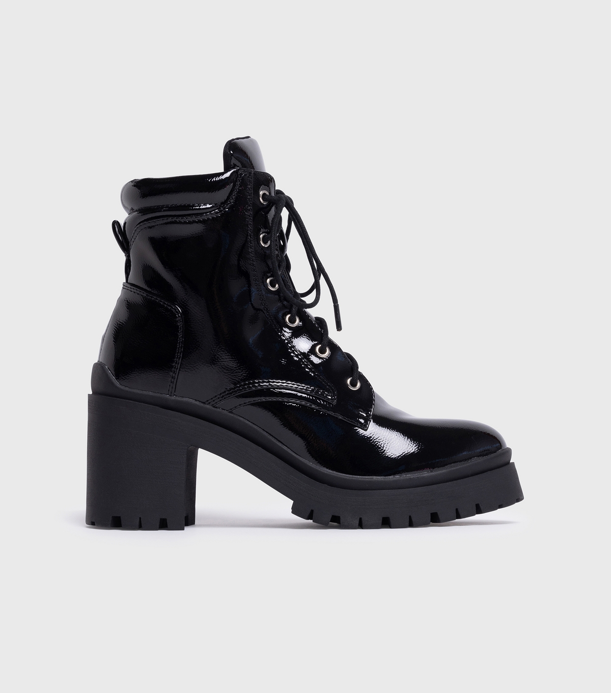 Women's Black Lace Up Heeled Boots London Rebel New Look