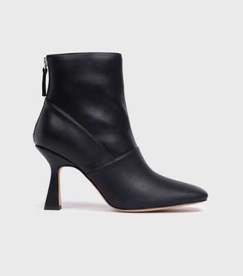 London Rebel Black Leather-Look Stiletto Heel Boots