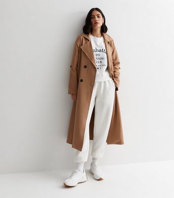 Camel store longline coat