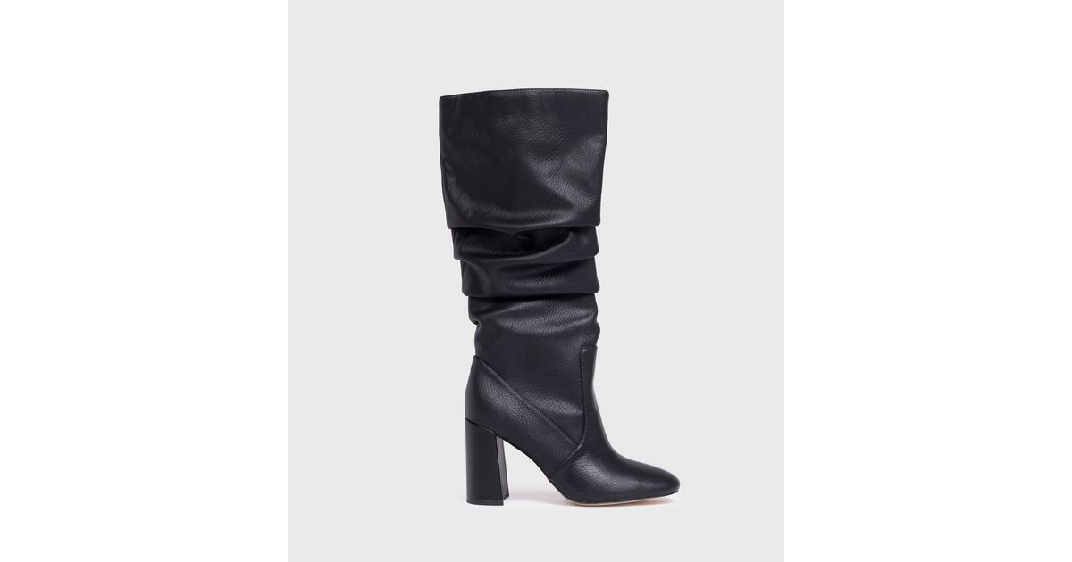 river island black slouch boots