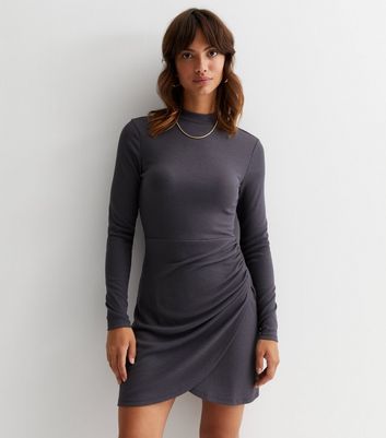 Dark grey outlet wrap dress