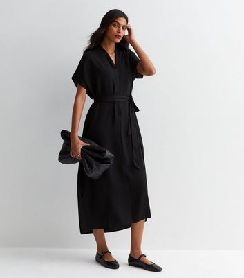 Quiz black hot sale batwing belted dress