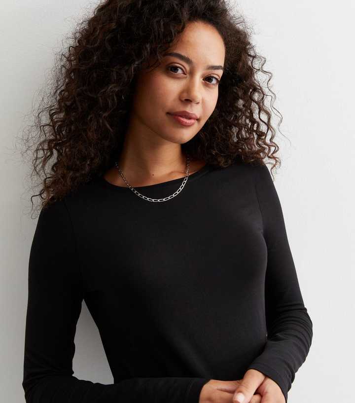 new look black long sleeve top