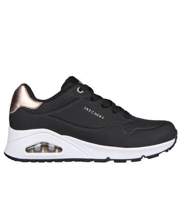 Skechers Black Uno Golden Air Wedge Trainers New Look