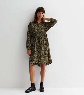 Leopard shirt dress clearance zara