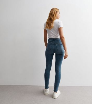 Blue High Waist Hallie Skinny Jeans New Look