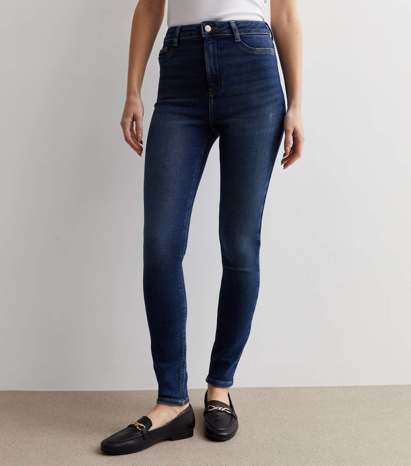Blue High Waist Hallie Super Skinny Jeans Image 3