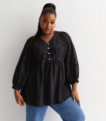 button peplum blouse