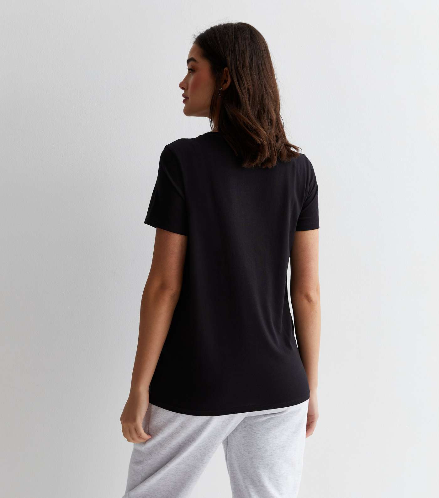 Maternity Black Cotton Short Sleeve T-Shirt Image 4