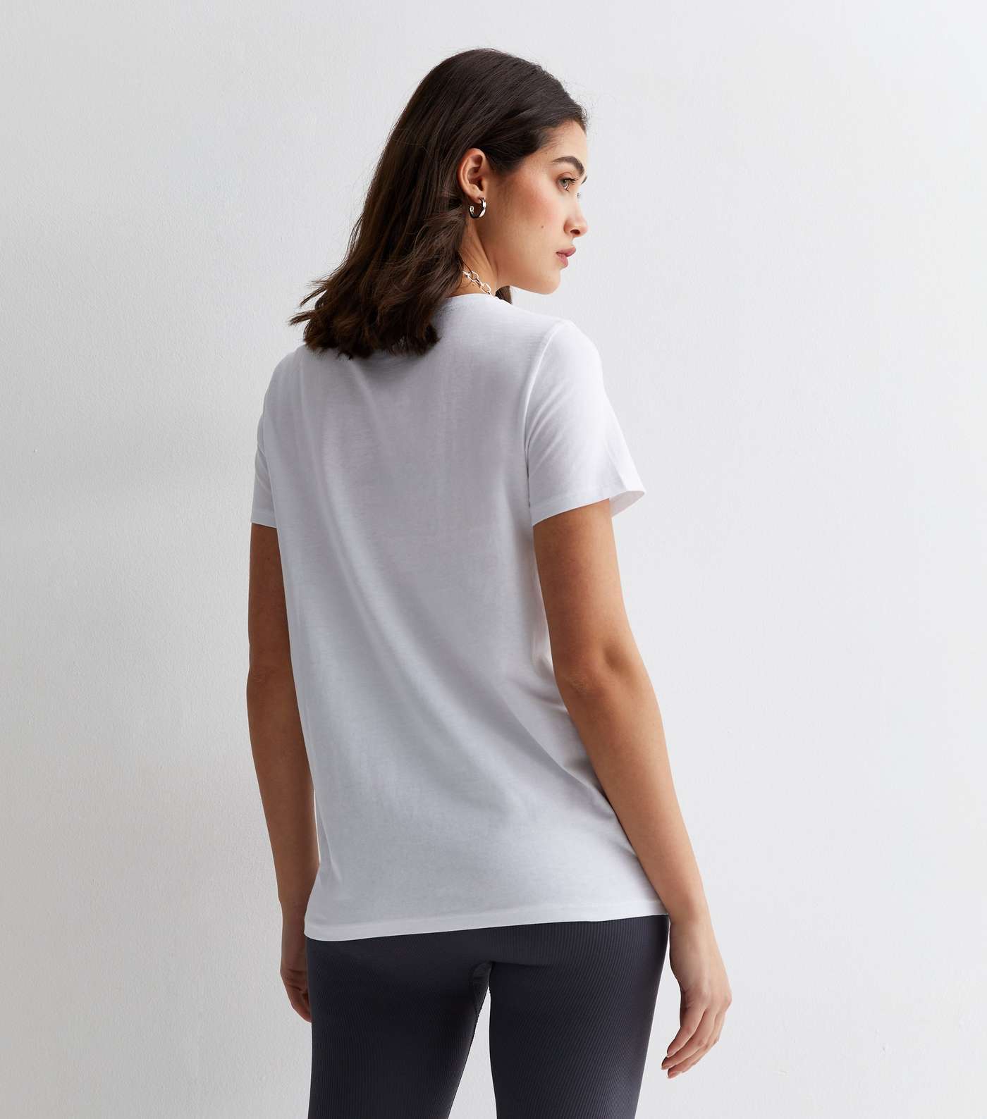 Maternity White Cotton Short Sleeve T-Shirt Image 4