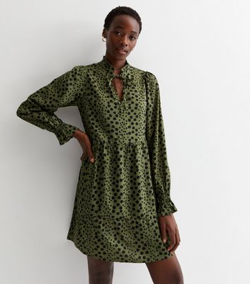 Tall Green Spot Print Mini Dress | New Look
