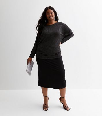 Black batwing sales top plus size