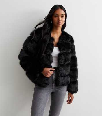 Gini London Black Faux Fur Jacket