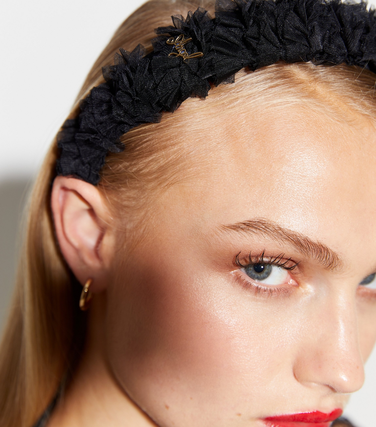 Black Tulle Headband New Look