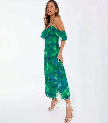 Quiz cold shoulder cheap maxi dress