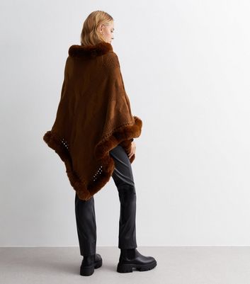 Fur lined cheap cape coat