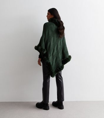 Green shop fur cape