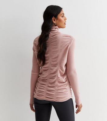 Gini London Pink Fine Knit Textured Top New Look