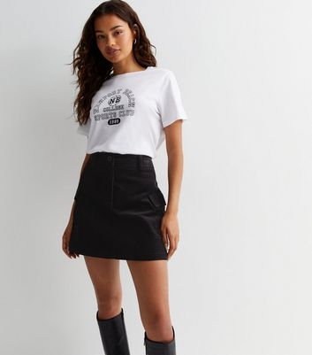 Petite Black Cord Cargo Mini Skirt | New Look