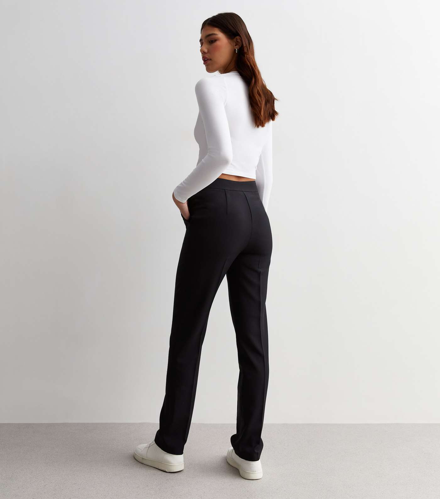 Tall Black Stretch Slim Trousers Image 4