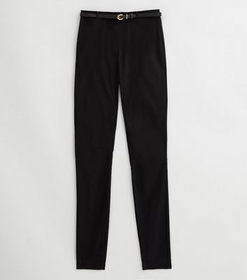 Tall Black Belted Trousers New Look