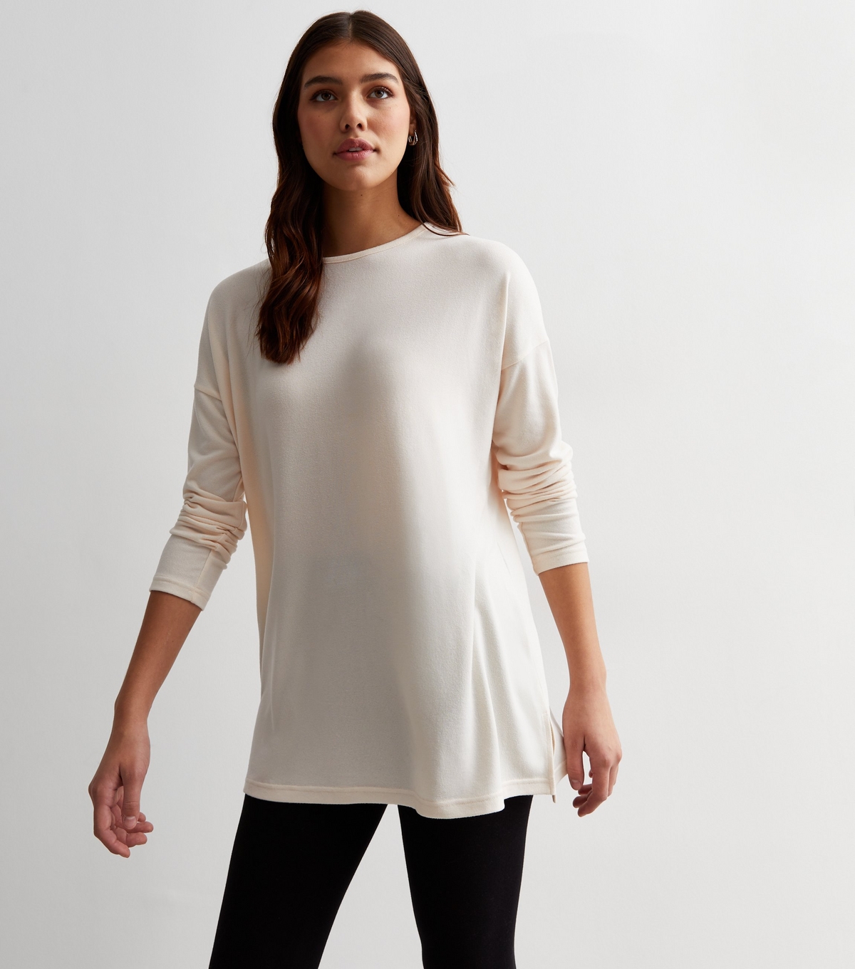 Women's Tall Cream Long Sleeve Split Hem Top New Look